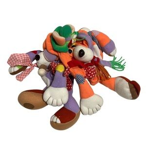 Vintage Krumples Play Group Bear/Mouse/Dog Hobo Reversible Purple Orange Plush